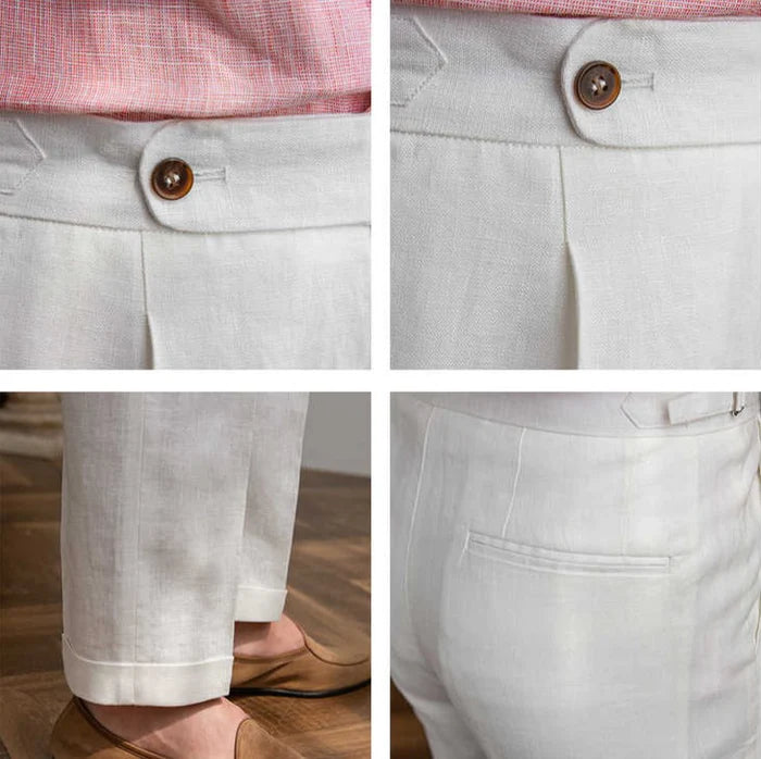ALTIER CLUB LINEN PLEATED TROUSERS