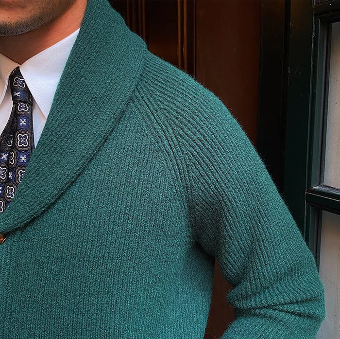 SABLE SHAWL KNITTED CARDIGAN