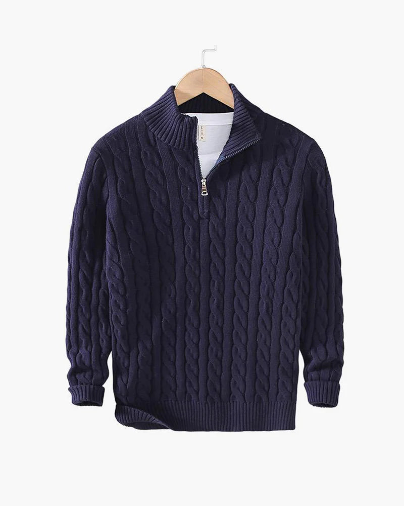 NEWPORT ZIP CABLE SWEATER