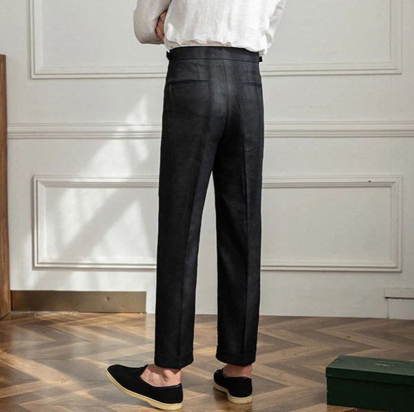 ALTIER CLUB LINEN PLEATED TROUSERS