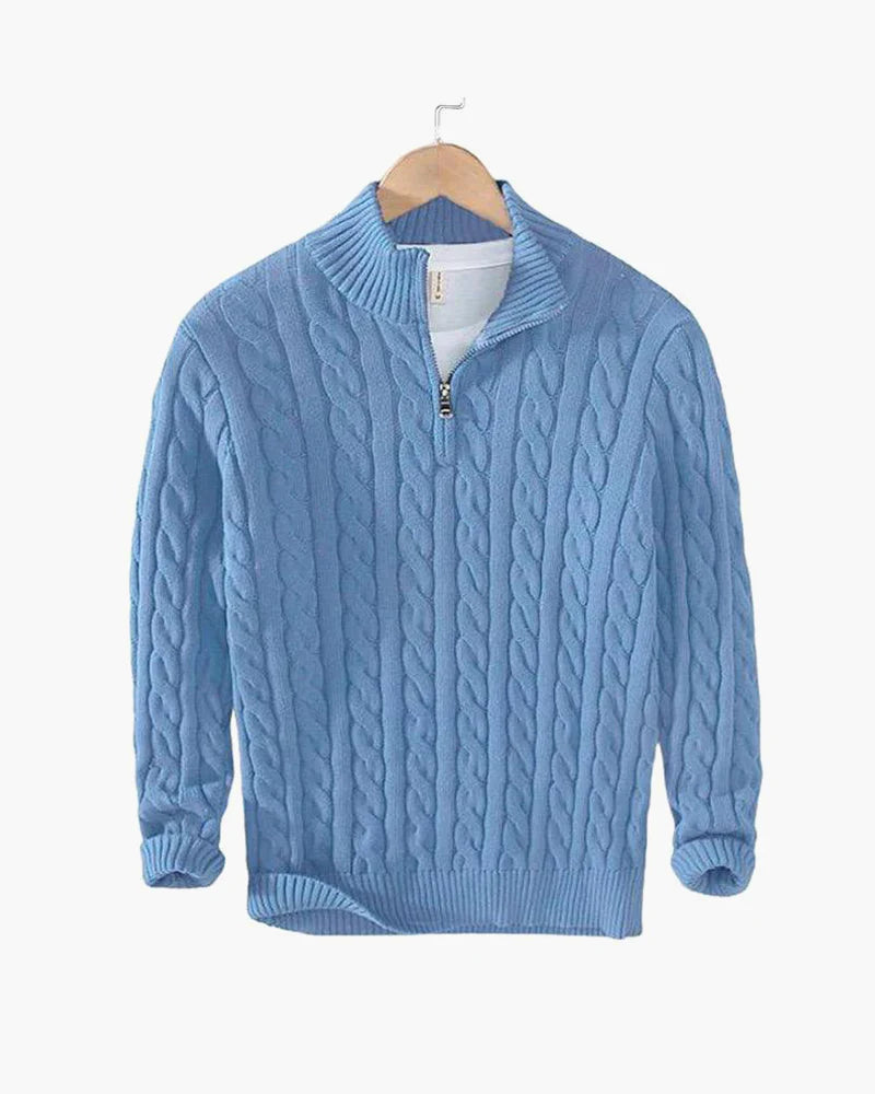 NEWPORT ZIP CABLE SWEATER