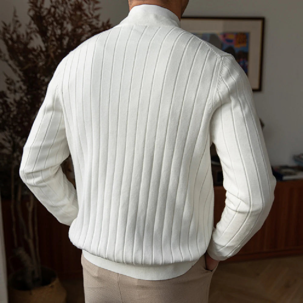 MONARCH PLEATED KNIT CARDIGAN