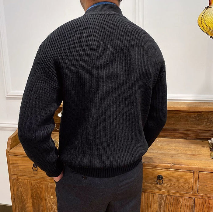 DUNES RIBBED CABLE KNIT BUTTON SWEATER