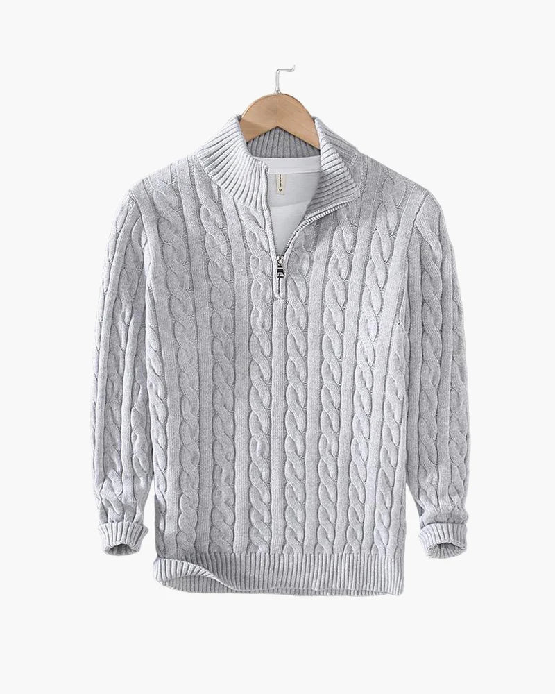 NEWPORT ZIP CABLE SWEATER