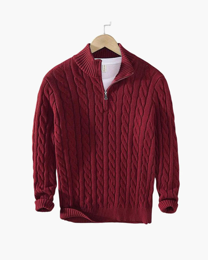NEWPORT ZIP CABLE SWEATER