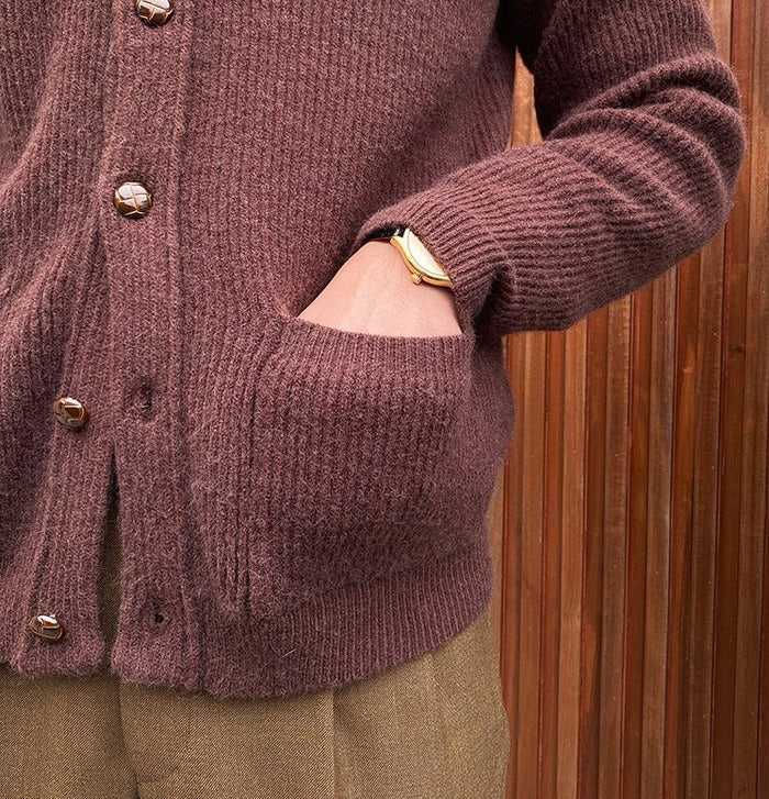 SABLE SHAWL KNITTED CARDIGAN