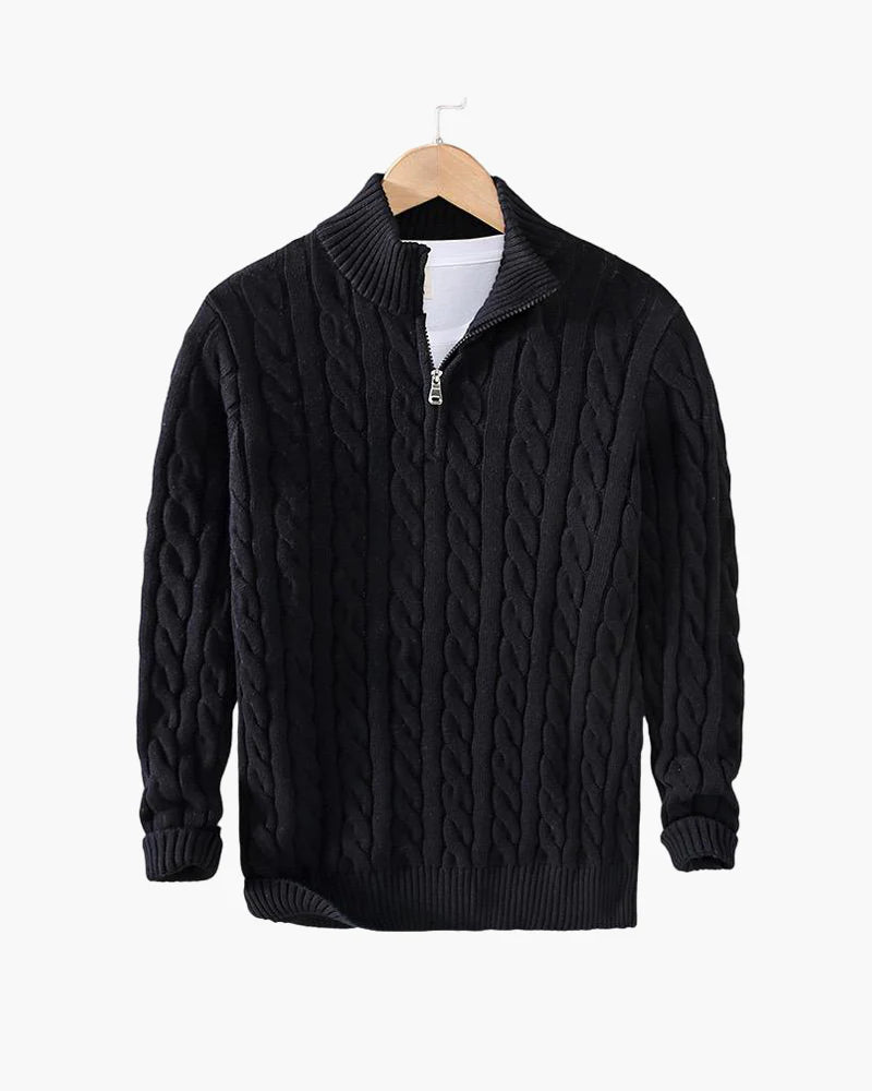 NEWPORT ZIP CABLE SWEATER