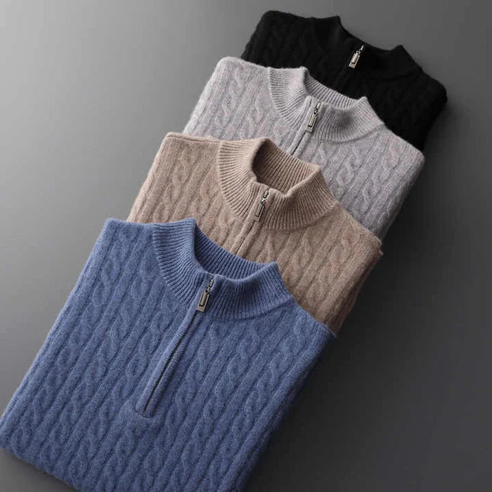 LOUVRE 100% CASHMERE ZIP