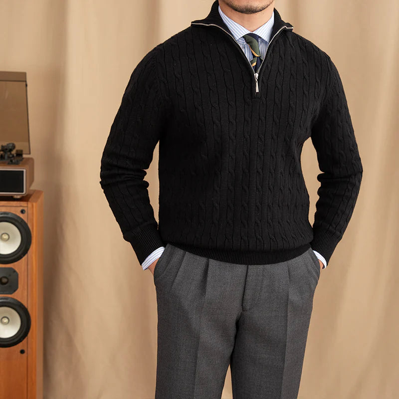 SARTO LINE KNIT HALF ZIP SWEATER