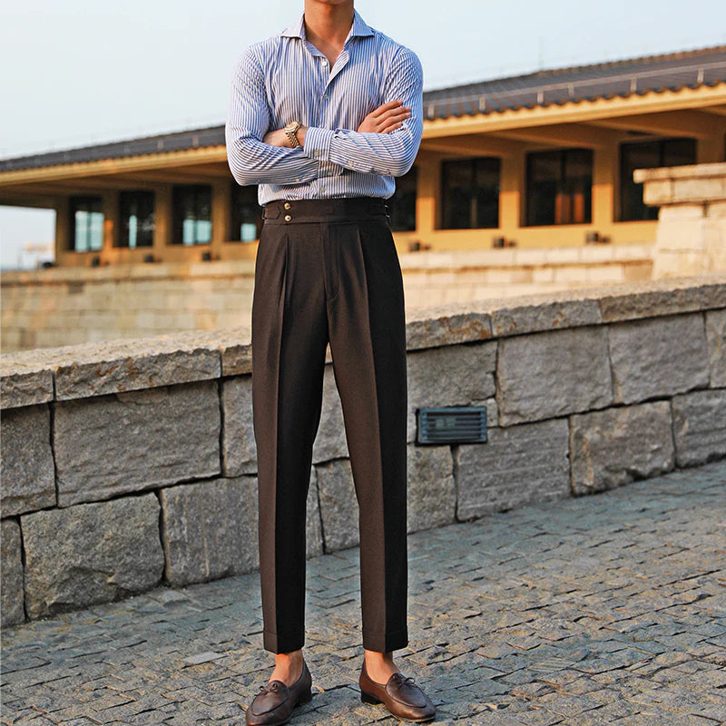 DERMONT PLEATED DOUBLE BUTTON TROUSERS