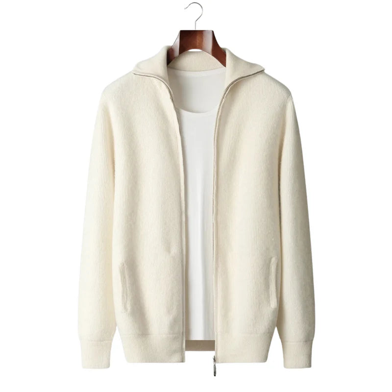 WINDSOR WOOL RIBBED CARDIGAN
