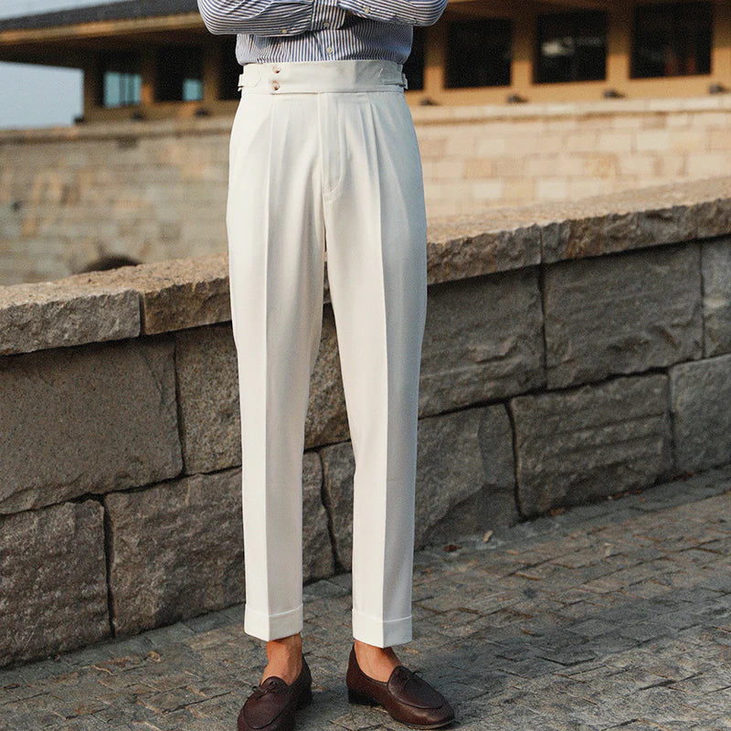 DERMONT PLEATED DOUBLE BUTTON TROUSERS