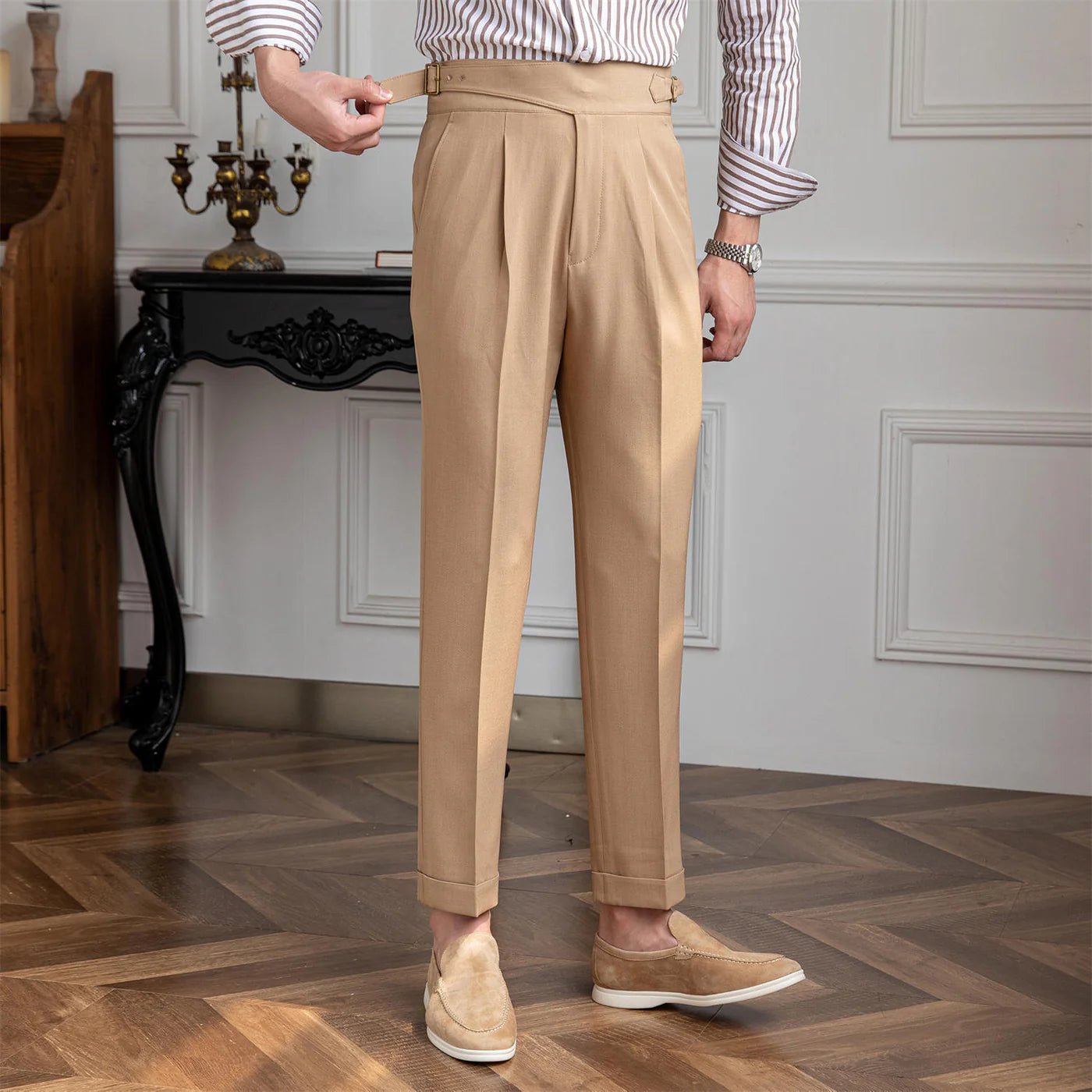 DERMONT HERITAGE PLEATED TROUSERS